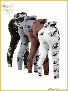 Women's High Waisted Seamless Leggings Set Tie Dye Yoga Pants